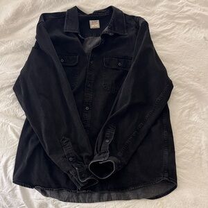 Men’s Black Denim Button-Up Shirt